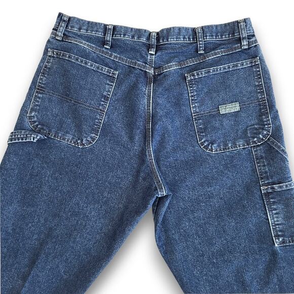 Wrangler Carpenter Jeans Men’s 36x34 Blue Denim Relaxed Fit Work Pants - Picture 11 of 14